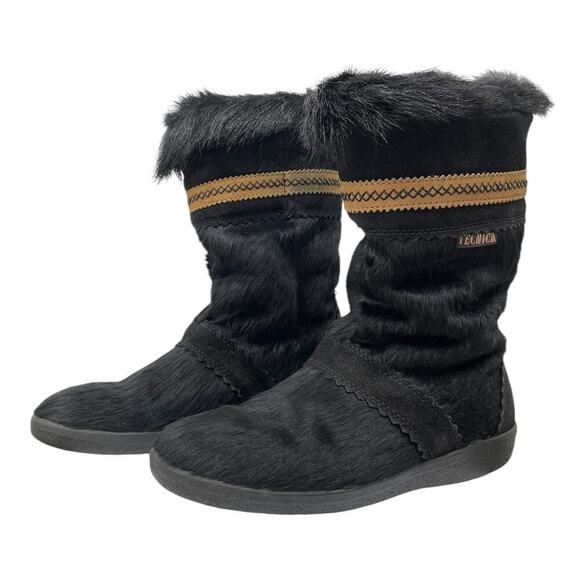 Tecnica Apres Winter Ski Boots Black Pony Hair & Goat Fur Shearling Lining Snow - Picture 8 of 12